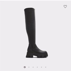 Aldo Black Lug Sole Over-the-Knee Boots